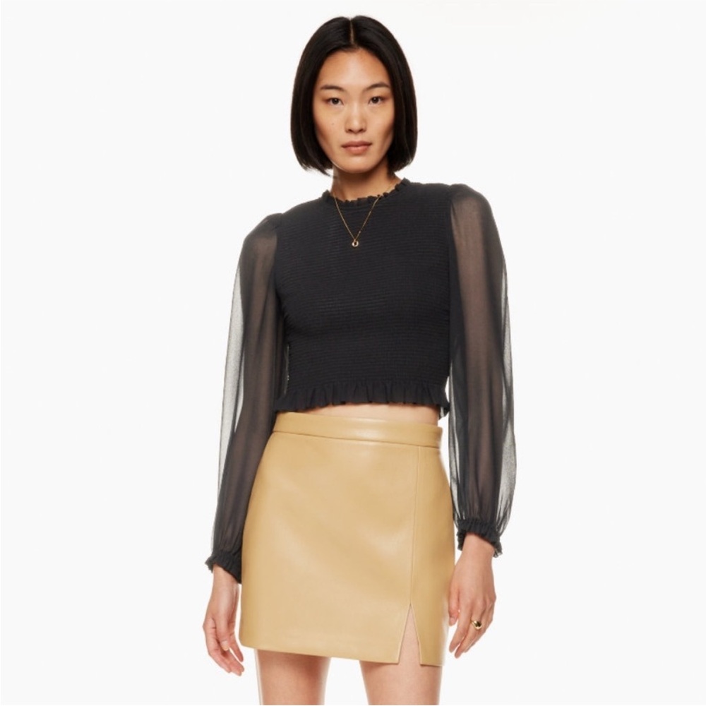 Black Sheer Sleeve Top